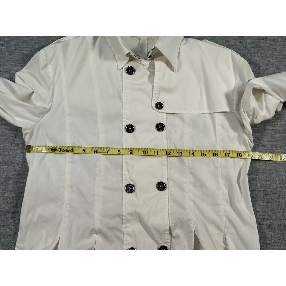 Burberry London Shirt Womens 8 White Long Sleeve Short Sleeve Button-Up Top - Picture 7 of 13